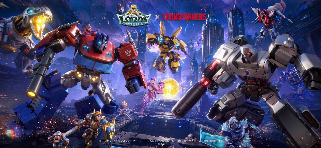ロードモバイル×トランスフォーマー コラボイベントのビジュアル、オプティマスプライムとバンブルビーが登場
