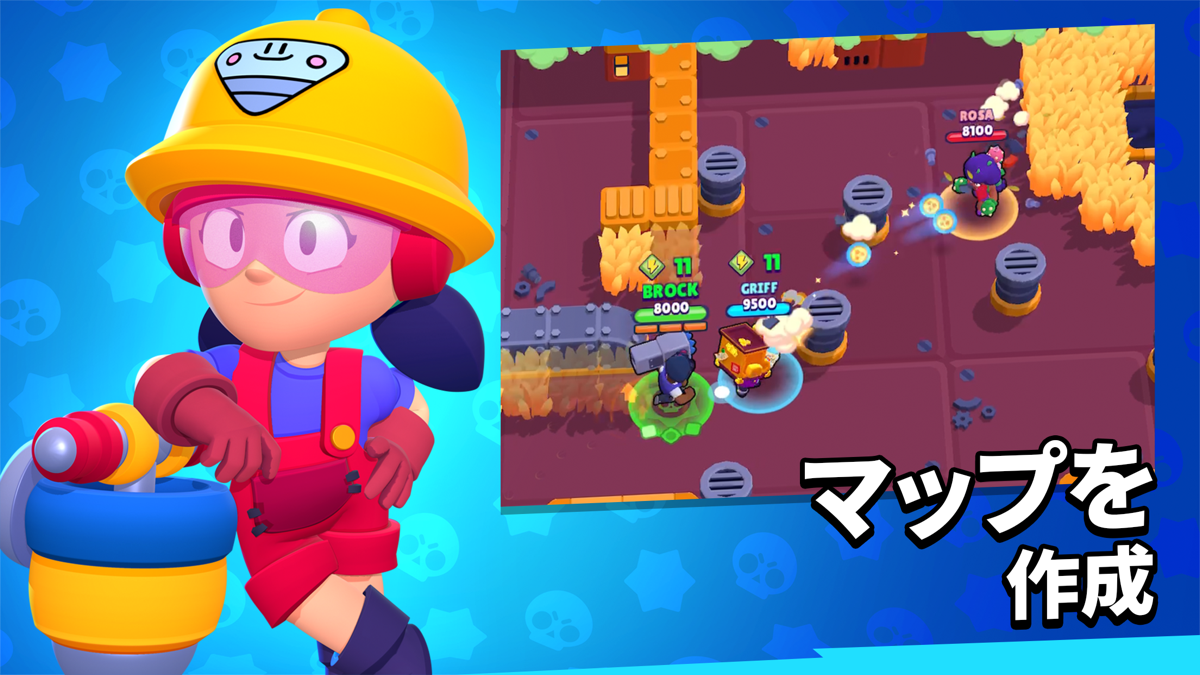 ブロスタ マップメーカーで作成したオリジナルマップのプレイ画面