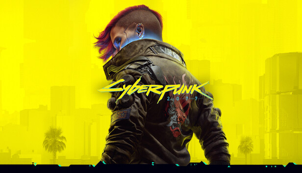 サイバーパンク2077 Steam公式ストアページのキービジュアル、大きく配置されたタイトルロゴ