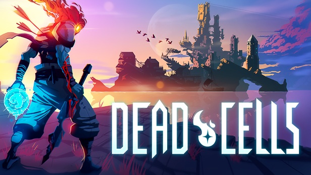 デッドセル(Dead Cells)公式カプセル画像、DEAD CELLSのタイトルロゴが画面下部いっぱいに配置されたキーアート
