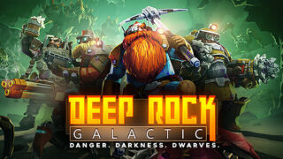 Deep Rock Galactic 公式カプセル画像に大きく描かれたDEEP ROCK GALACTICのロゴ