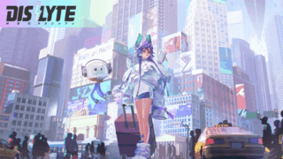 Dislyte－神世代ネオンシティ－ 近未来都市を背景にしたタイトルロゴと神覚者のキービジュアル