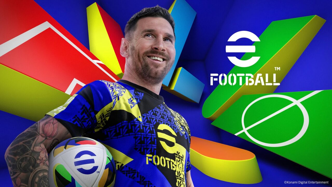 eFootball 公式ビジュアル、選手とeFootballロゴが大きく配置されたキーアート