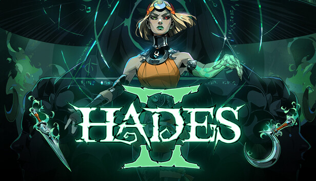 Hades II 公式カプセル画像、"HADES II"ロゴが画面下部いっぱいに配置されたキーアート