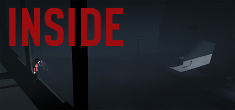 INSIDE 公式ヘッダー画像、赤いロゴと少年のシルエット