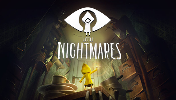 Little Nightmares 公式タイトルロゴ、目のマークとLITTLE NIGHTMARESの文字が中央に大きく配置されたキーアート