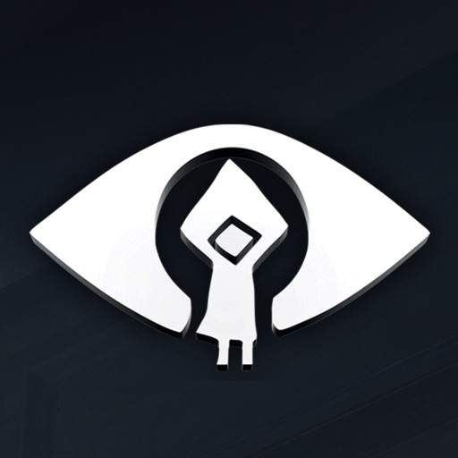 Little Nightmares アプリアイコン、目とシックスのシルエットのロゴマーク