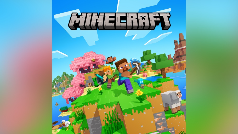 マインクラフト タイトルロゴと自分だけの世界を作るキーアート