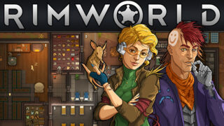RimWorld 公式capsule画像 タイトルロゴと入植者キャラクター