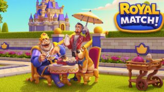 ロイヤルマッチ ROYAL MATCH! 公式ビジュアル、王様とお城が描かれたキービジュアル