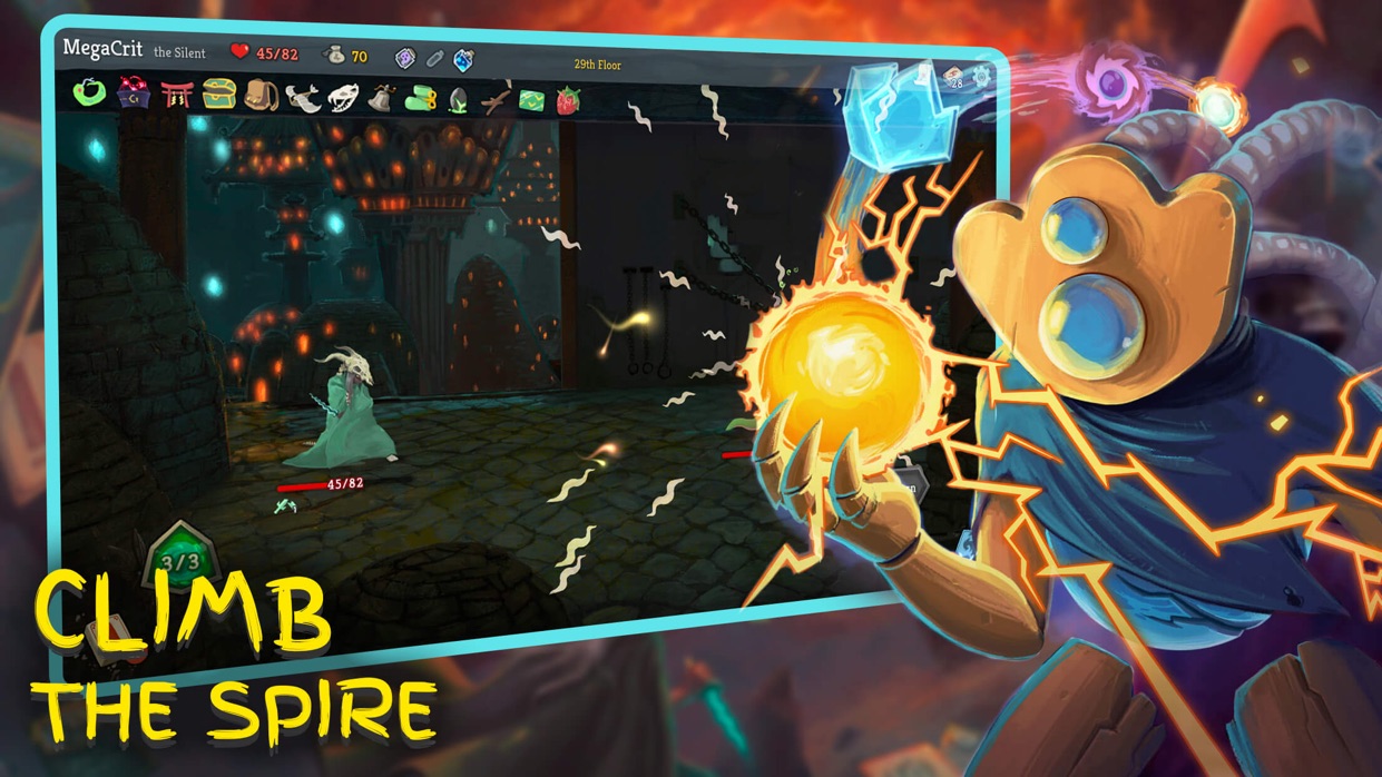 Slay the Spire モバイル版でディフェクトがオーブの力を発動する場面