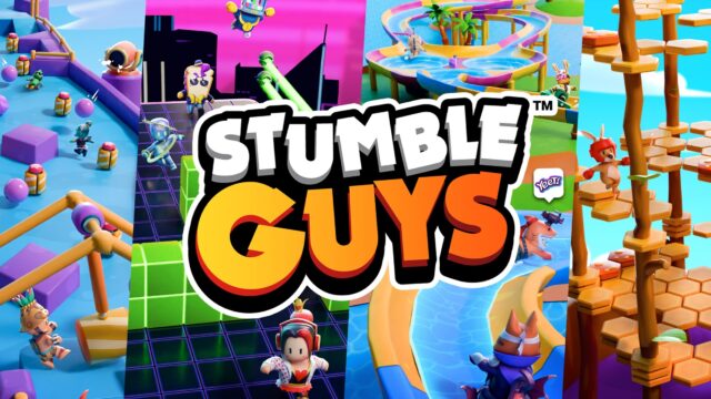 Stumble Guys 公式プロモーション画像、タイトルロゴが中央に大きく配置