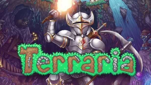 テラリア Terraria 公式ロゴが大きく配置されたキーアート