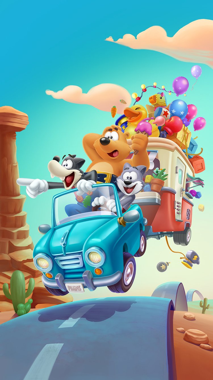 トゥーンブラスト キャンピングカーで旅するトゥーニー一家のキービジュアル